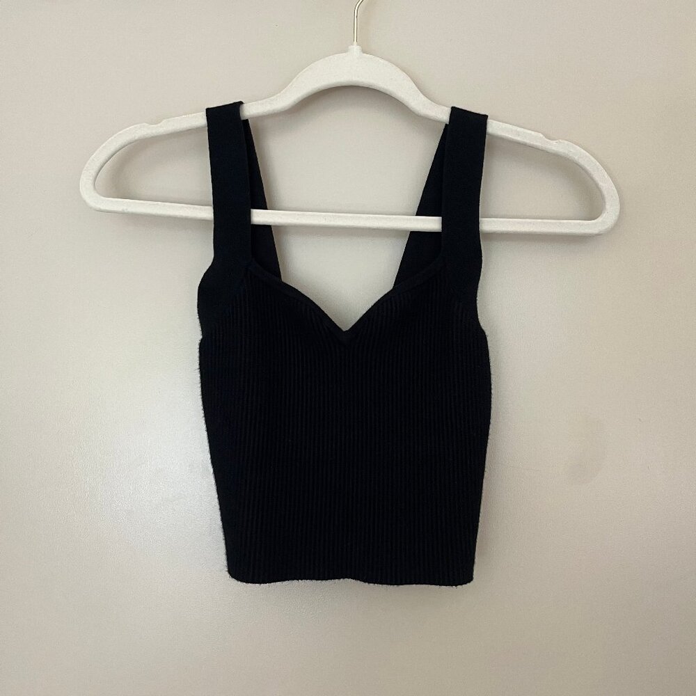 Abercrombie & Fitch Sweetheart Knit Ribbed Tank Top